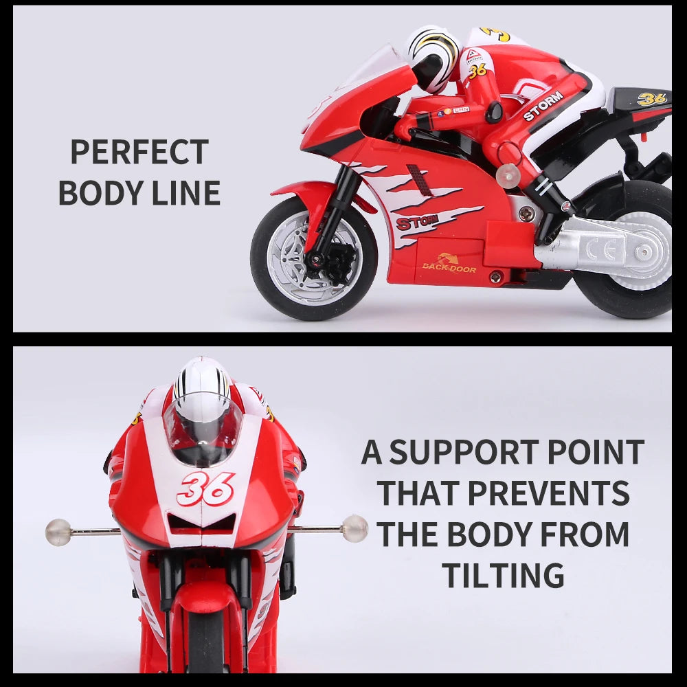 Doki Cool Mini Moto Kids Motorcycle Electric Remote Control RC Car mini Recharge 2.4Ghz Racing Motorbike Toys Boys Adults