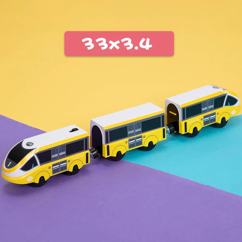 Kids RC Electric Trains Locomotive Magnetic Train Diecast Slot Toy Fit For Brio Wooden Railway Train Tracks Toys For Children