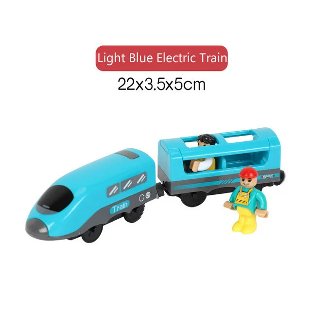 Kids RC Electric Trains Locomotive Magnetic Train Diecast Slot Toy Fit For Brio Wooden Railway Train Tracks Toys For Children