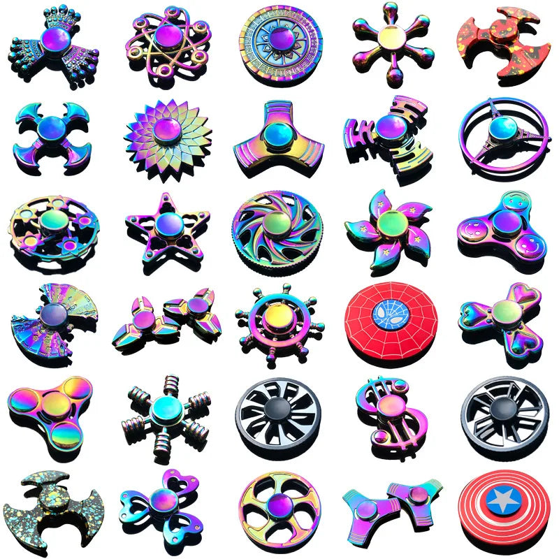 1 Pieces Tri Spinner Model 60-65MM Finger Spinner Anxiety Relief Stress Finger Gyro R188 Bearing Spider Metal Hand Spinner