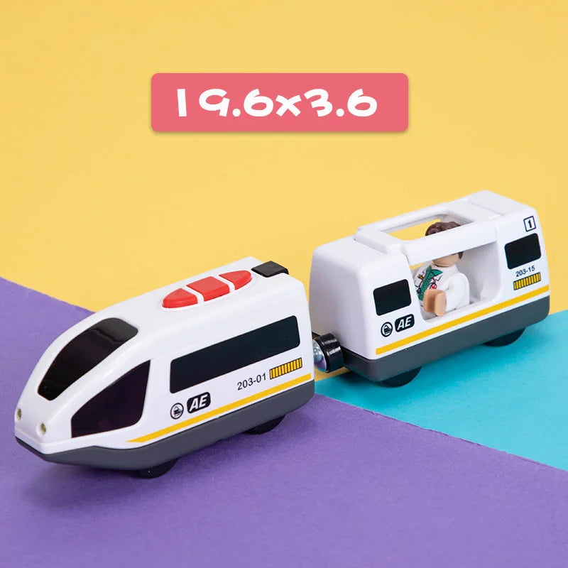 Kids RC Electric Trains Locomotive Magnetic Train Diecast Slot Toy Fit For Brio Wooden Railway Train Tracks Toys For Children