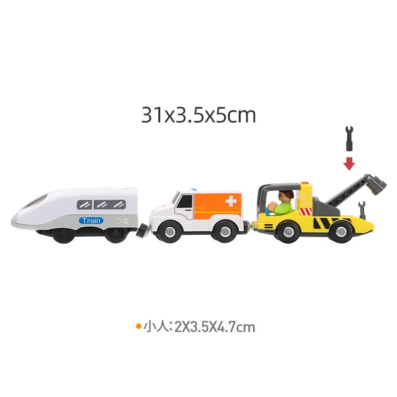 Kids RC Electric Trains Locomotive Magnetic Train Diecast Slot Toy Fit For Brio Wooden Railway Train Tracks Toys For Children