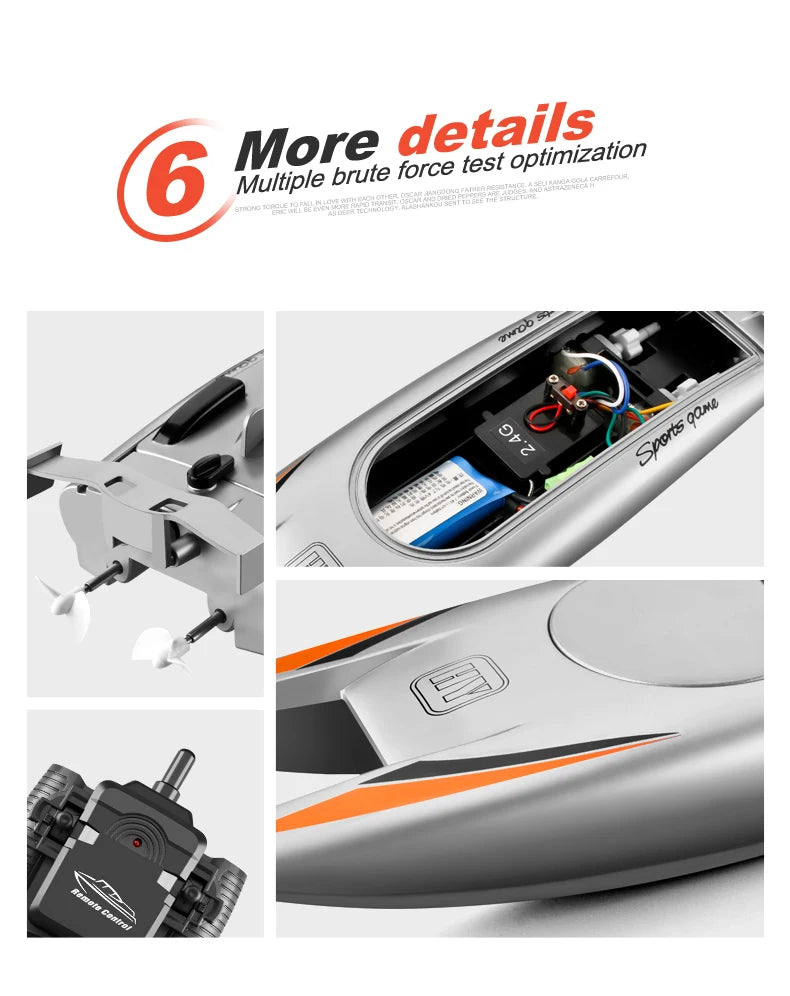 RC Boat RC Boat 30KM/H 4CH High Speed Remote Control Ship Boat 2.4G Rowing Waterproof Capsize Reset RC Racing Boat Speedboat