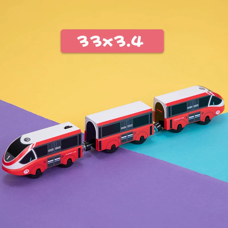 Kids RC Electric Trains Locomotive Magnetic Train Diecast Slot Toy Fit For Brio Wooden Railway Train Tracks Toys For Children