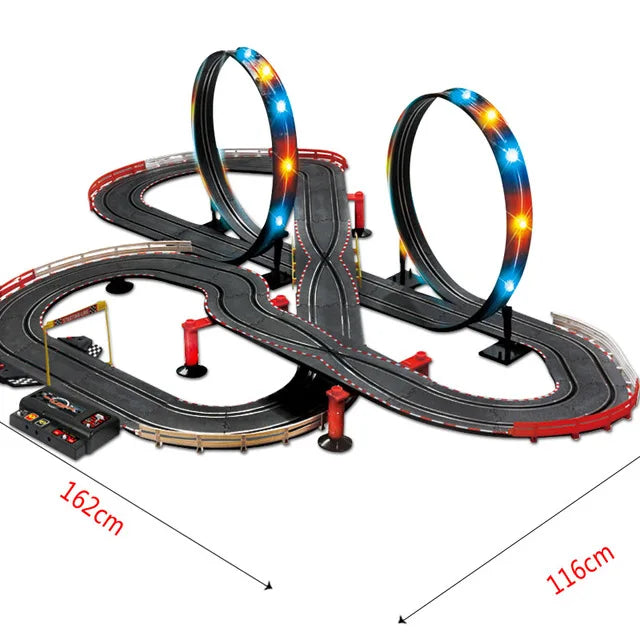 Electric Track Railway Remote Control Car Train Toys Autorama Racing Track Circuit Voiture Slot Car Railway Toys For Boy Kids