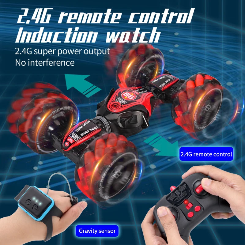 ZWN 1:12 4WD RC Car Radio Gesture Induction Music Light Stunt Remote Control Car off-Road Control Boys Toys for Children Gifts