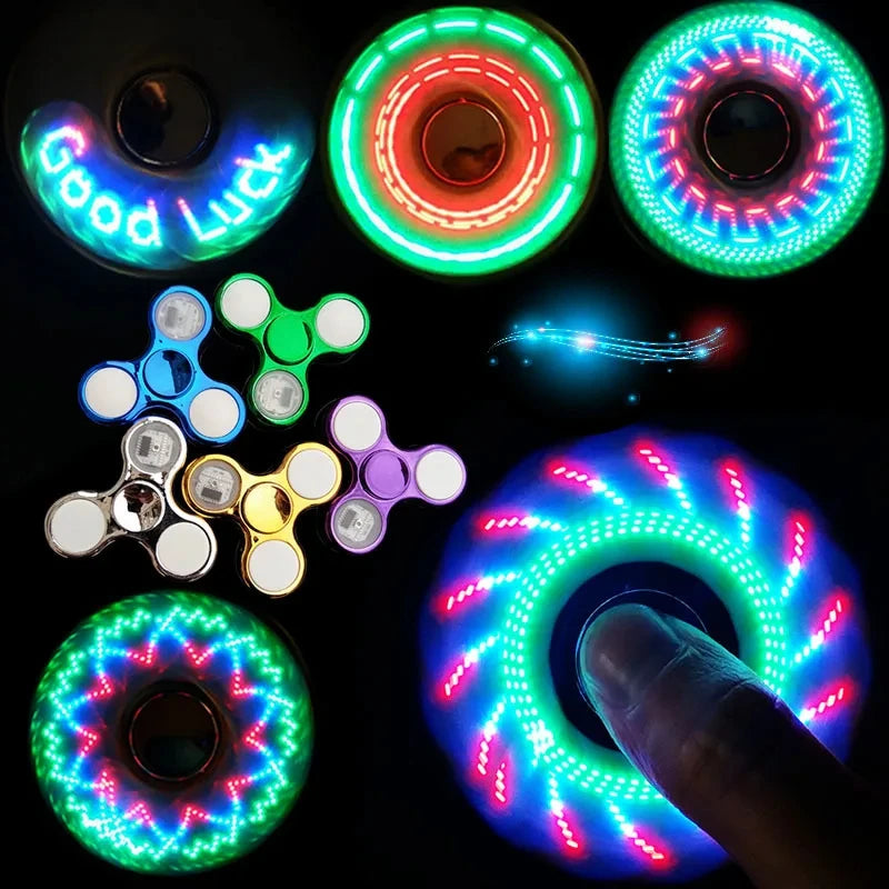 Spinner Toys EDC LED Light Luminous Fidget Changes Hand Top Spinner Golw in The Dark Anitstress Adult Stress Relief Toy for Kids