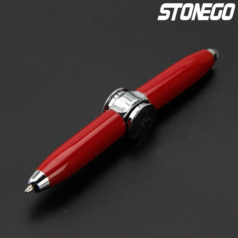 Spinner Pen, Multi-Function Ballpoint Pen, Rotating Metal Pen with LED Light, Creative Decompression Gyro Pen