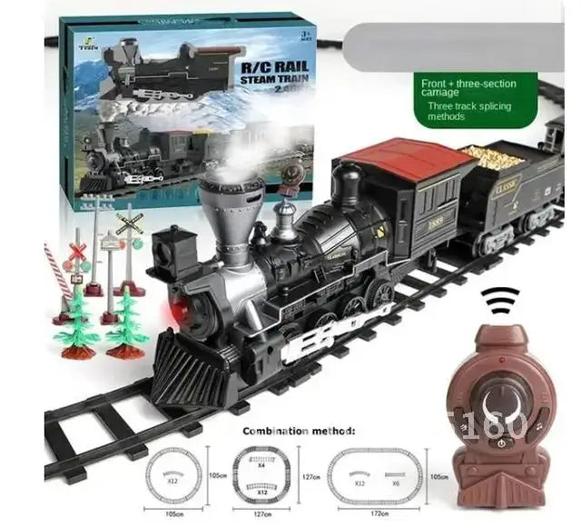 2.4G Remote Control Electric Rail Model Set Children's Toy Gift Nostalgic Children's Christmas Retro Train Christmas