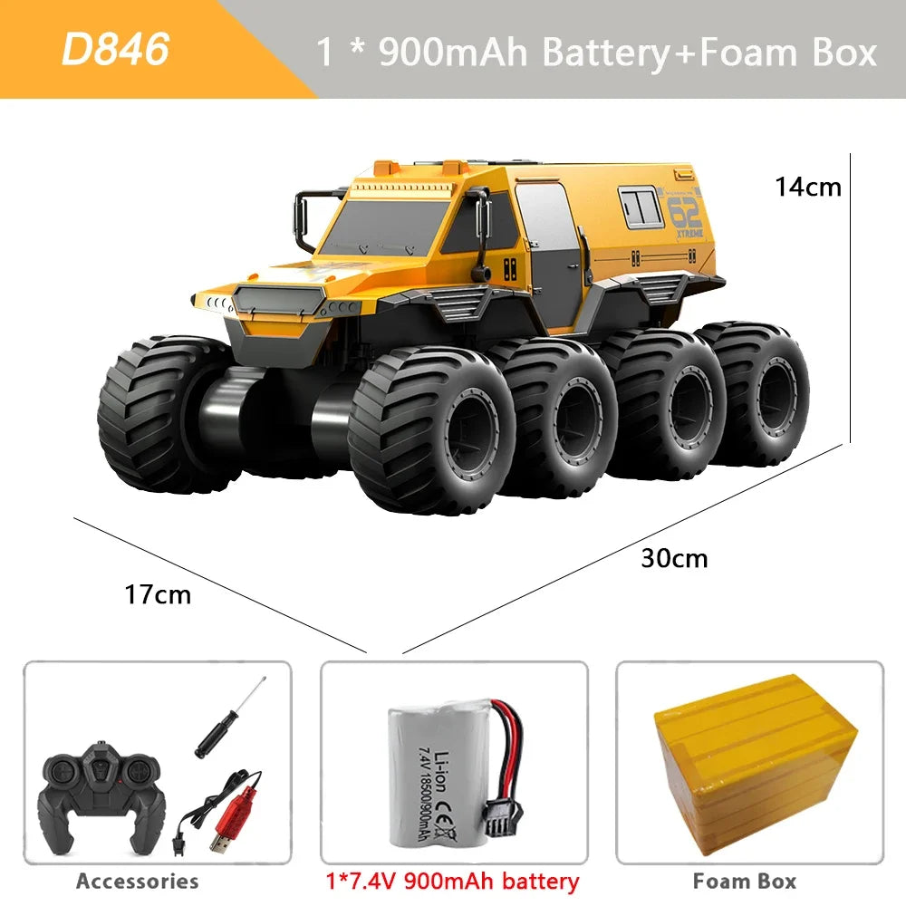 8x8 RC Car 8WD Off-road Amphibious Stunt Vehicle 8-wheel Speed Racing Truck Waterproof Crawler 2.4G Remote Control Cars Toys