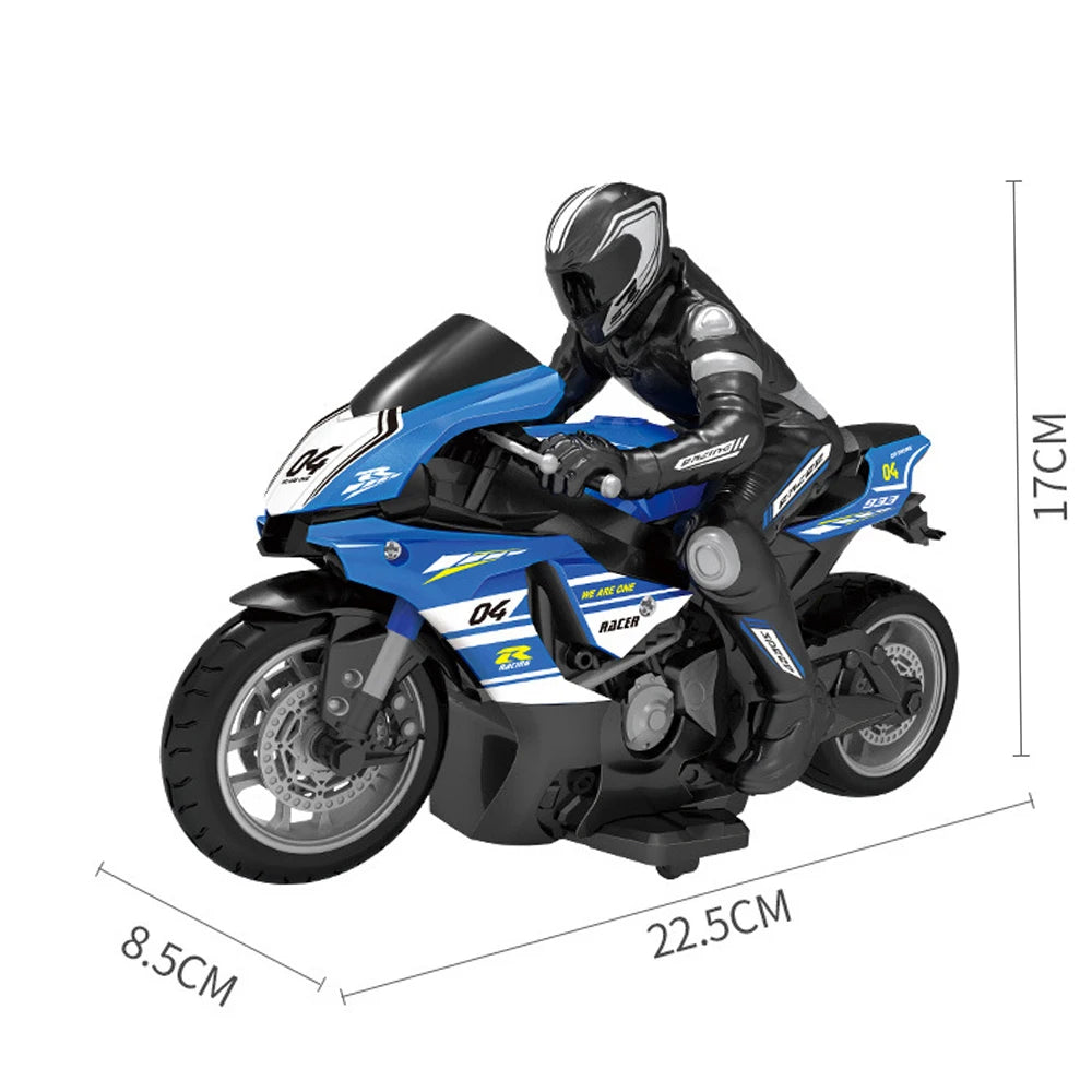 1/ 10 2.4G High Speed Remote Control RC Stunt Motorbike drift Car 30mins Drive Racing Motorbike RC Motorcycle Toy model