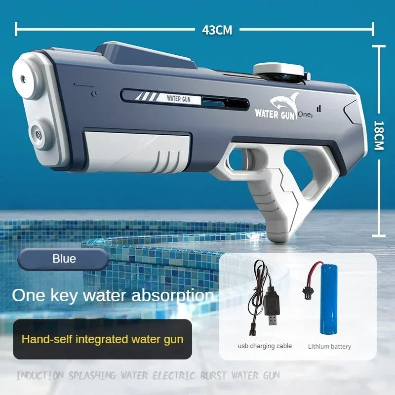 Summer Outdoor ToyChildren Automatic Water Absorption Electric Water Gun Toys Hand Self-integration High-pressure Watergun Toys