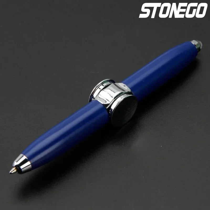Spinner Pen, Multi-Function Ballpoint Pen, Rotating Metal Pen with LED Light, Creative Decompression Gyro Pen