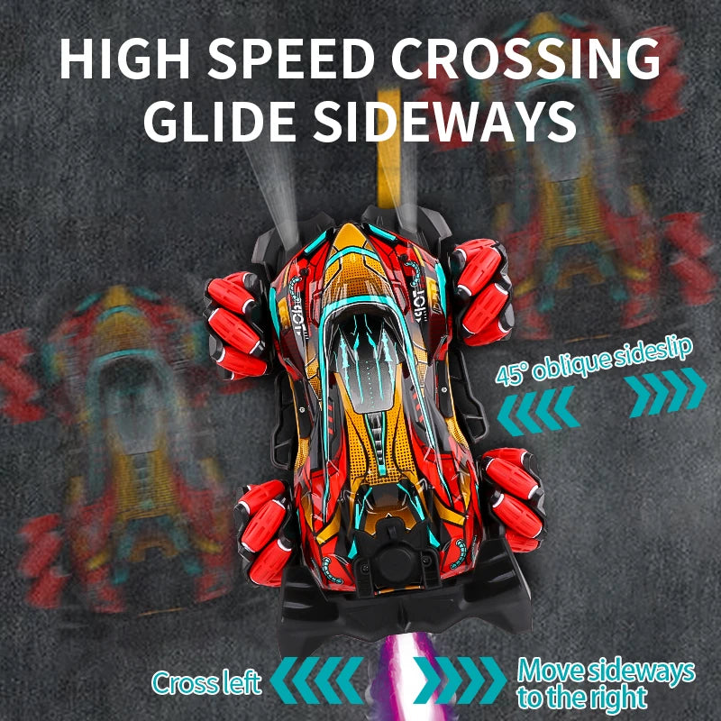 NEW F1 Drift RC Car with LED Light Wheel Music 2.4G Glove Gesture Wireless Remote Control Electrospray Stunt Car 4WD Toys