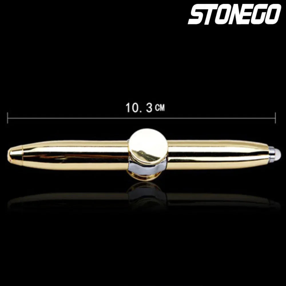 Spinner Pen, Multi-Function Ballpoint Pen, Rotating Metal Pen with LED Light, Creative Decompression Gyro Pen