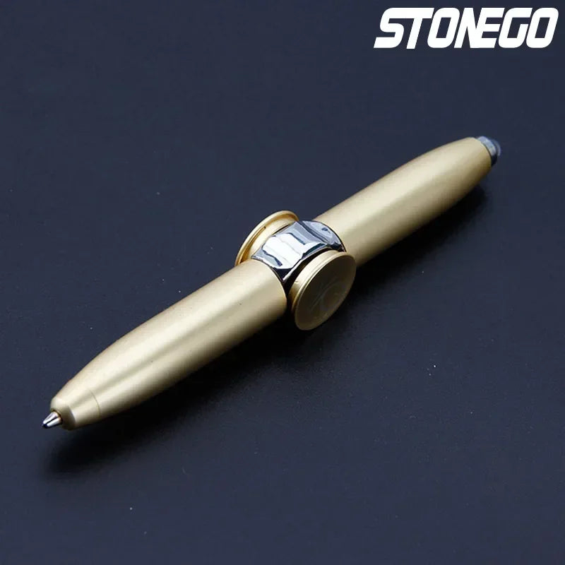 Spinner Pen, Multi-Function Ballpoint Pen, Rotating Metal Pen with LED Light, Creative Decompression Gyro Pen