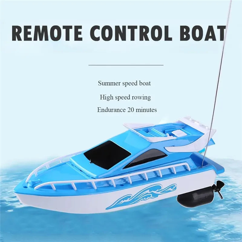Mini ChildrenToys Rc boat High Speed Remote Control Speedboat Super Electric Waterproof Outdoor Water Play Toy For Kids