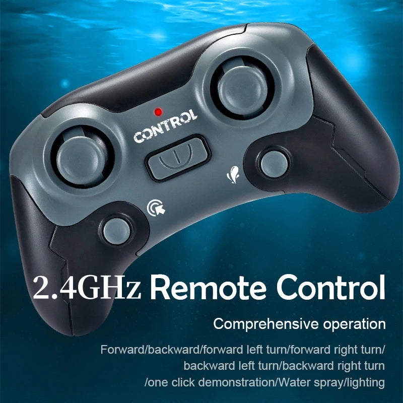 2.4GHz Rc Hippo Toys Remote Control Boat Waterproof Spray kids toys For Boys Gift