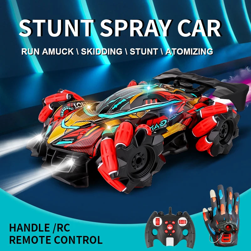 NEW F1 Drift RC Car with LED Light Wheel Music 2.4G Glove Gesture Wireless Remote Control Electrospray Stunt Car 4WD Toys