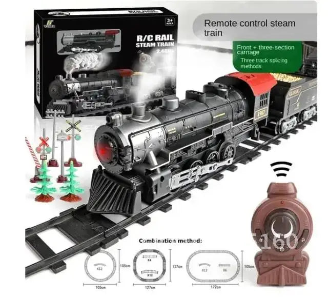 2.4G Remote Control Electric Rail Model Set Children's Toy Gift Nostalgic Children's Christmas Retro Train Christmas