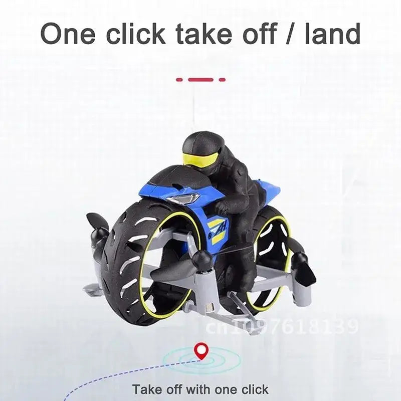 2-In-1 Land/Air Mode Flying High Speed Motorcycle One Switch Kid Intelligent RC Toy Quadcopter 2.4G Gift Drone Stunt