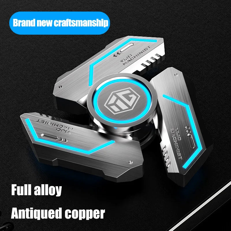 Luminous Fidget Spinner - Alloy Metal Hand Spinner Gyro Toy with R188 Silent Bearing, Light Up EDC Stress Relief for Adults Kids