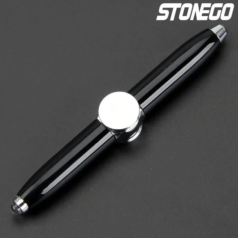 Spinner Pen, Multi-Function Ballpoint Pen, Rotating Metal Pen with LED Light, Creative Decompression Gyro Pen