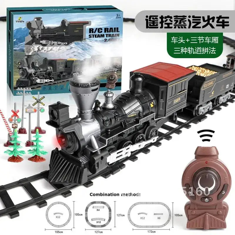 2.4G Remote Control Electric Rail Model Set Children's Toy Gift Nostalgic Children's Christmas Retro Train Christmas