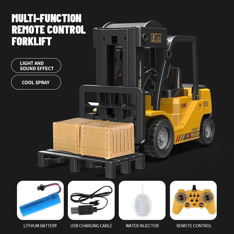 RC Trucks Forklift 2.4G Children Toys Remote Control Cars Toys for Boys Cranes Liftable Stunt Car Electric Vehicle for Kids Gift