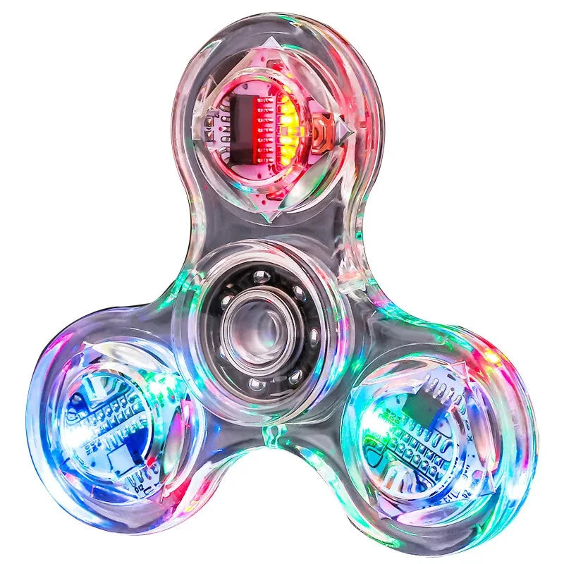 Spinner Toys EDC LED Light Luminous Fidget Changes Hand Top Spinner Golw in The Dark Anitstress Adult Stress Relief Toy for Kids