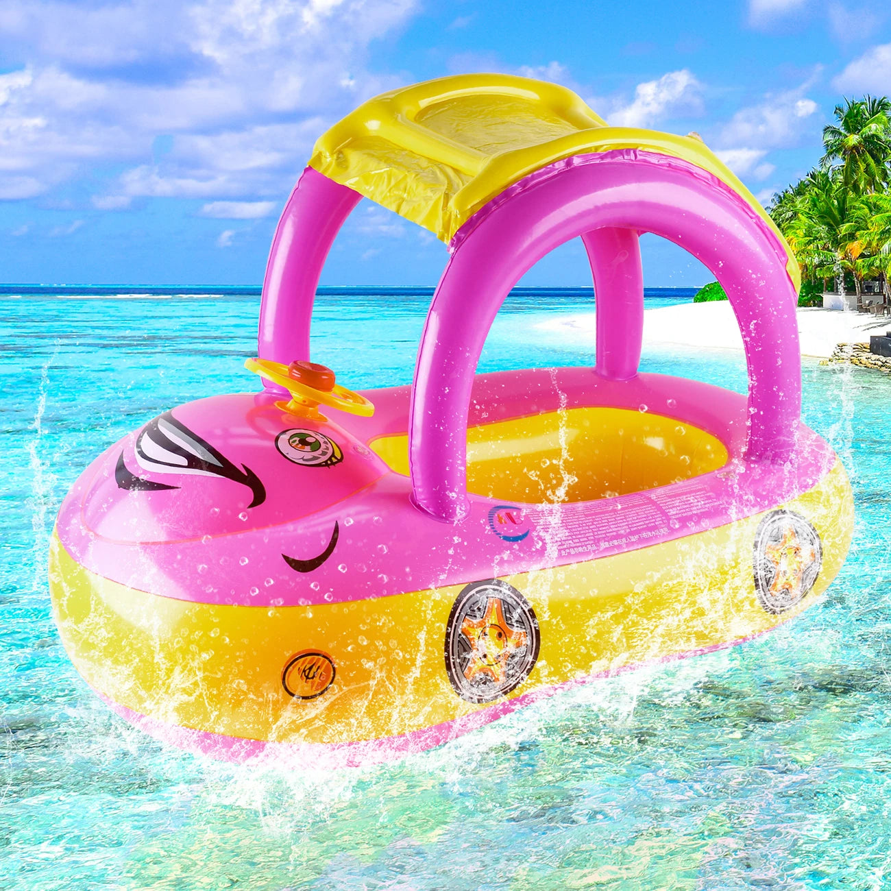 Car shape Toddler pool floats,Baby Swimming ring beach toys,Pool float for kids swim floaties,floaty for toddlers 4-6