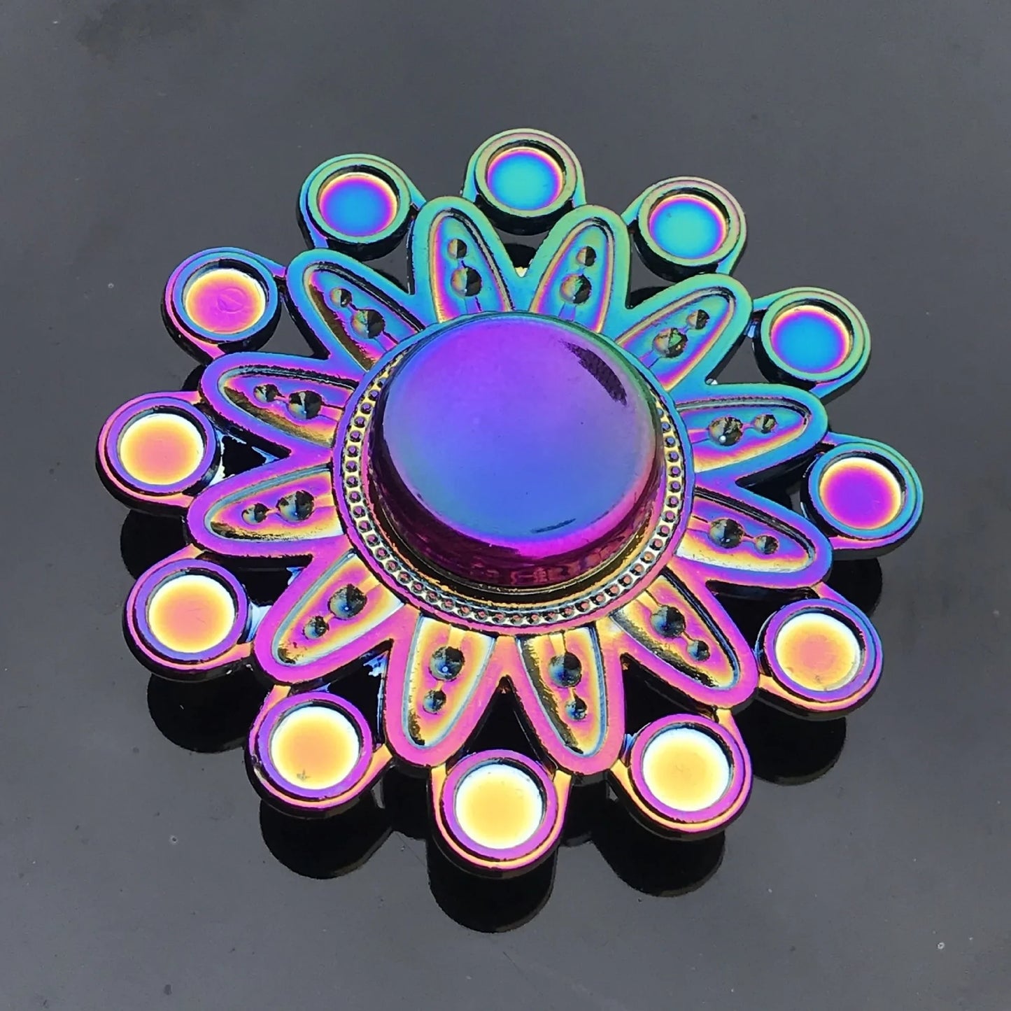 Rainbow Fidget Metal Spinner Colorful Finger Spinners High Speed Hand Spinners Fidget Toys for Stress Anxiety Relief for Adults
