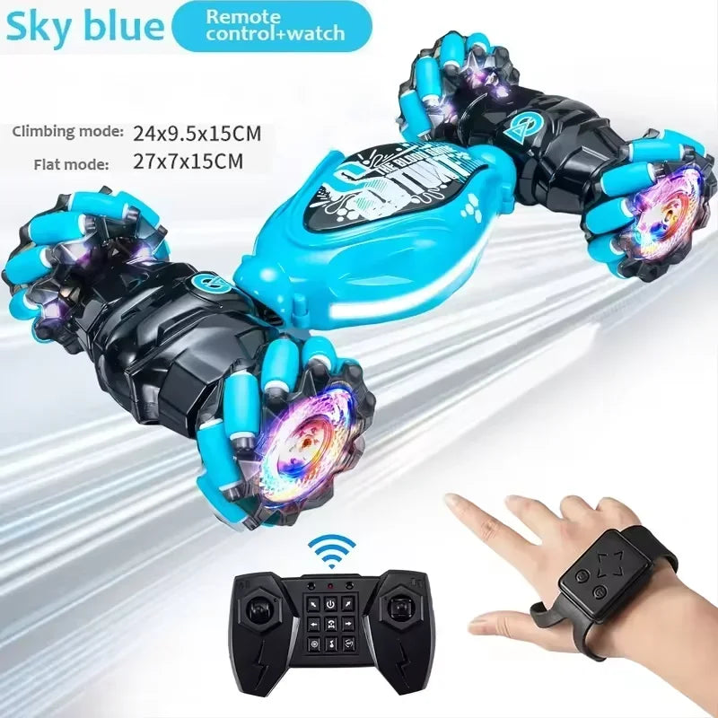 4WD RC Drift Car With Music Led Lights 2.4G Gesture Radio Remote Control Spray Stunt Car 360° Rotating Climbing Car Toys Gifts