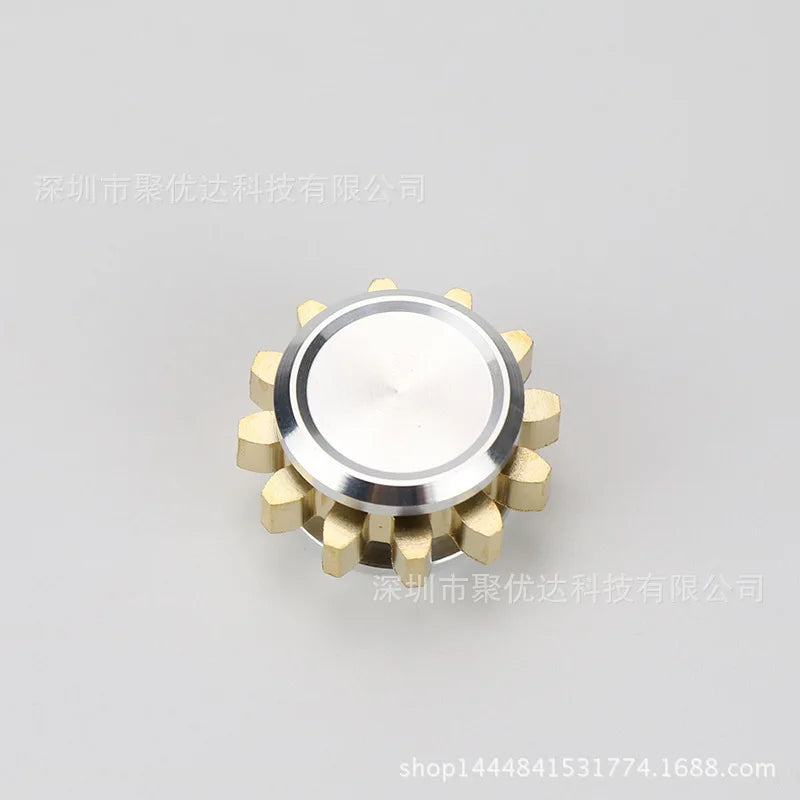 Delicateness Gear Hand Spinner All Copper Fidget Spinner Nine Teeth Linkage Edc Metal Alloy Spinner Focus Toys Stress Relief