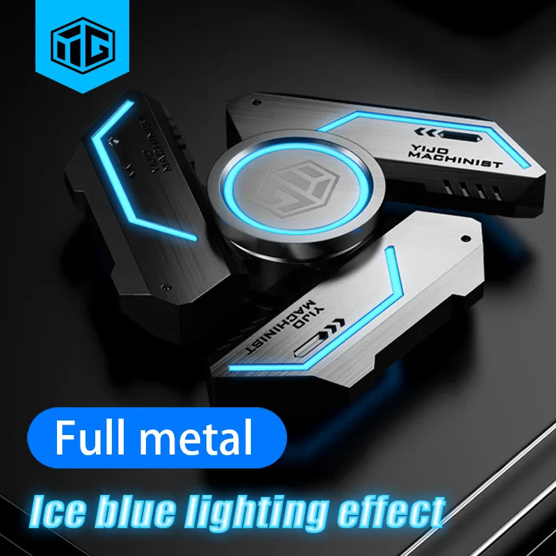 Luminous Fidget Spinner - Alloy Metal Hand Spinner Gyro Toy with R188 Silent Bearing, Light Up EDC Stress Relief for Adults Kids