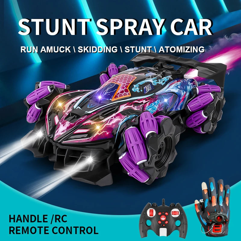 NEW F1 Drift RC Car with LED Light Wheel Music 2.4G Glove Gesture Wireless Remote Control Electrospray Stunt Car 4WD Toys