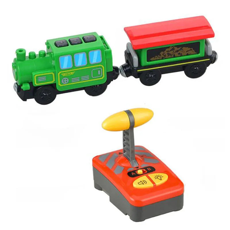 New Kids RC Electric Train Locomotive Magnetic Train Diecast Toy Fit for Wooden Train Railway Track Toys for Children