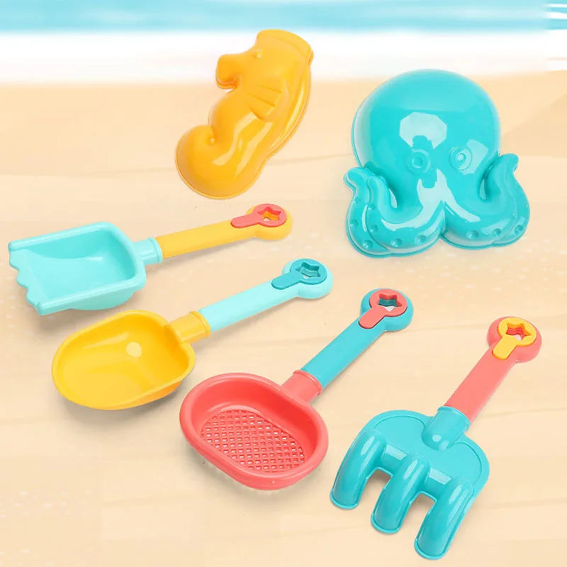 13/18PCS Children Toys Summer Beach Game Sand Bucket Shovel Silicone Sandbox Cube Accessories Bag Outdoor Water Toys for Kids