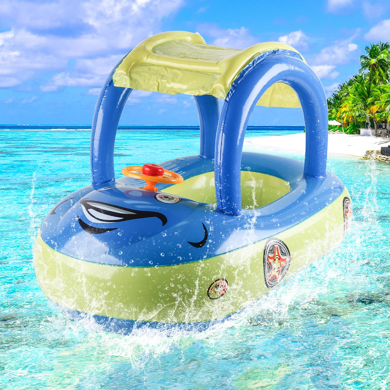 Car shape Toddler pool floats,Baby Swimming ring beach toys,Pool float for kids swim floaties,floaty for toddlers 4-6