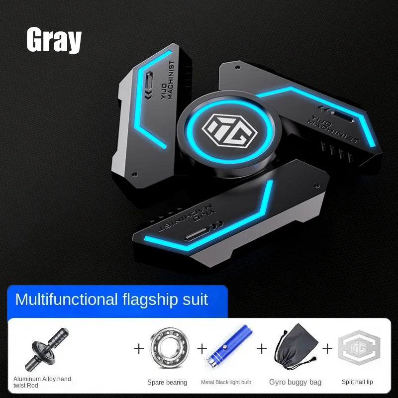 Luminous Fidget Spinner - Alloy Metal Hand Spinner Gyro Toy with R188 Silent Bearing, Light Up EDC Stress Relief for Adults Kids