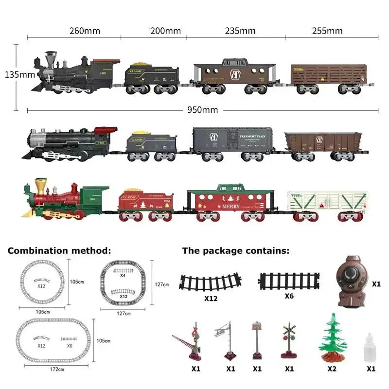 2.4G Remote Control Electric Rail Model Set Children's Toy Gift Nostalgic Children's Christmas Retro Train Christmas