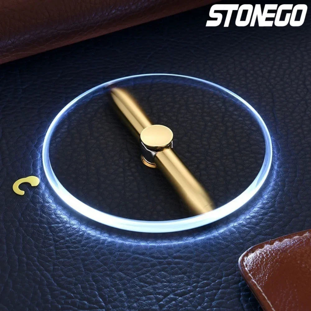Spinner Pen, Multi-Function Ballpoint Pen, Rotating Metal Pen with LED Light, Creative Decompression Gyro Pen