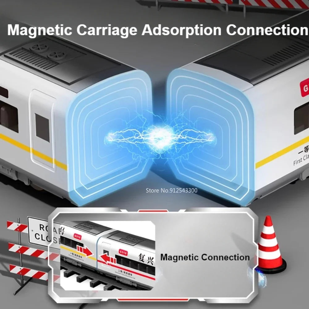 1:60 Scale FuXing High-speed Railway Toy Car Model Sound Light Remote Control Electric Simulation Train Models Ornaments Gifts