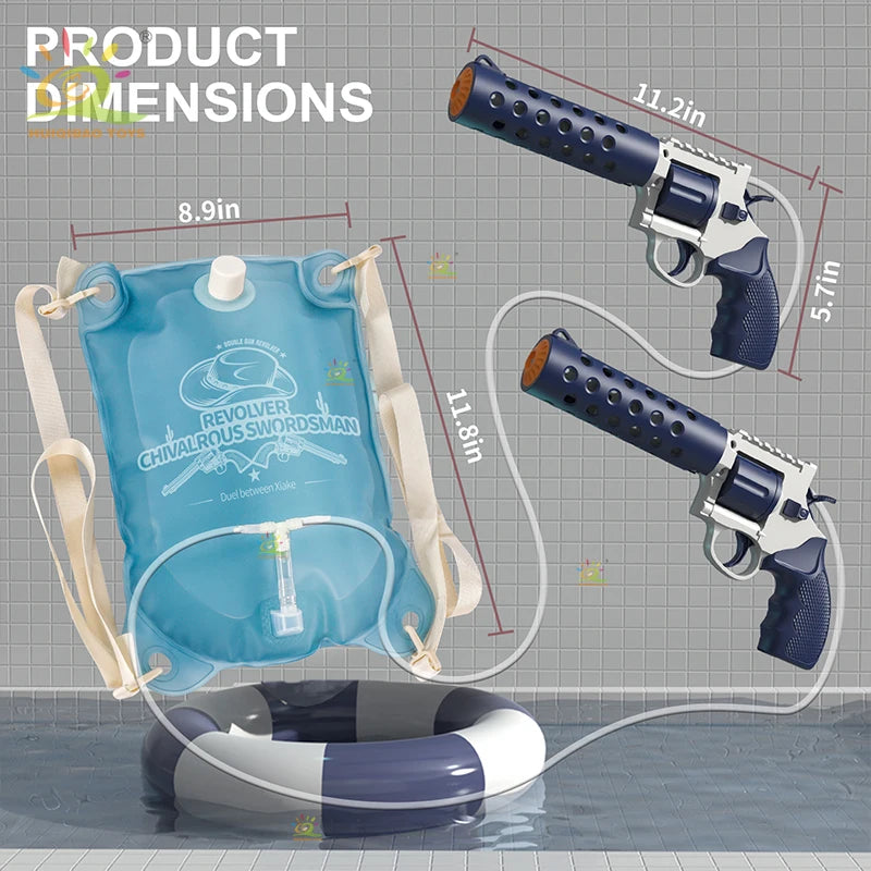 Electric water gun, revolver, single gun, double gun backpack, automatic summer outdoor toy, beach splashing, shooting game