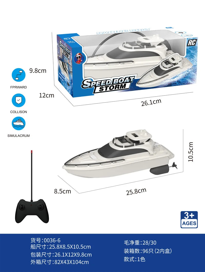 Mini ChildrenToys Rc boat High Speed Remote Control Speedboat Super Electric Waterproof Outdoor Water Play Toy For Kids