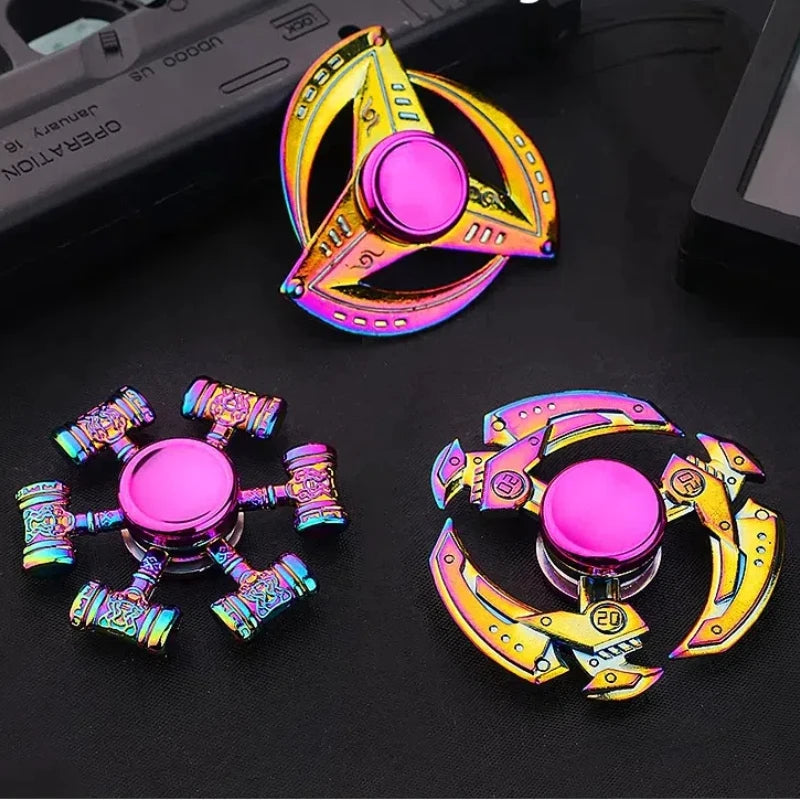Rainbow Fidget Metal Spinner Colorful Finger Spinners High Speed Hand Spinners Fidget Toys for Stress Anxiety Relief for Adults