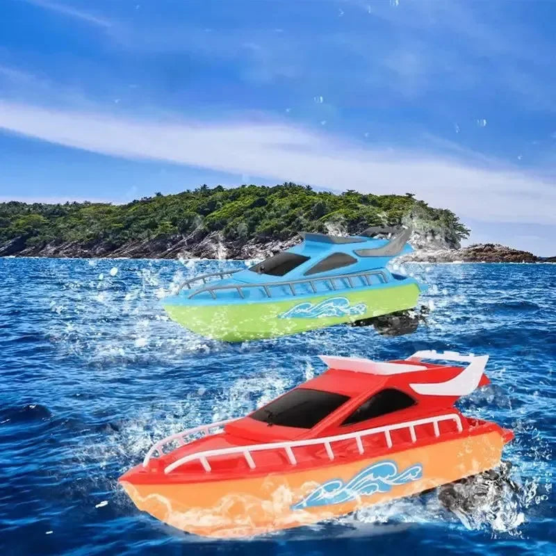 Mini ChildrenToys Rc boat High Speed Remote Control Speedboat Super Electric Waterproof Outdoor Water Play Toy For Kids
