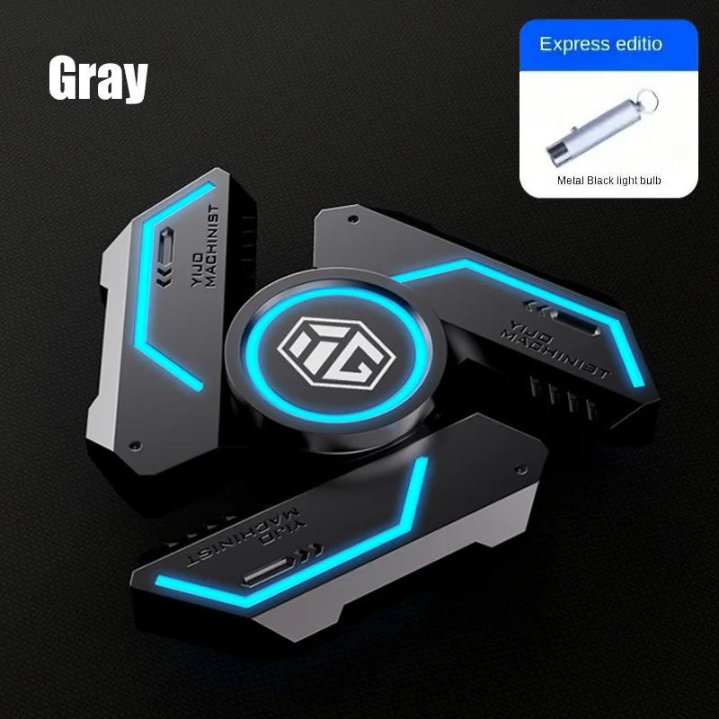 Luminous Fidget Spinner - Alloy Metal Hand Spinner Gyro Toy with R188 Silent Bearing, Light Up EDC Stress Relief for Adults Kids