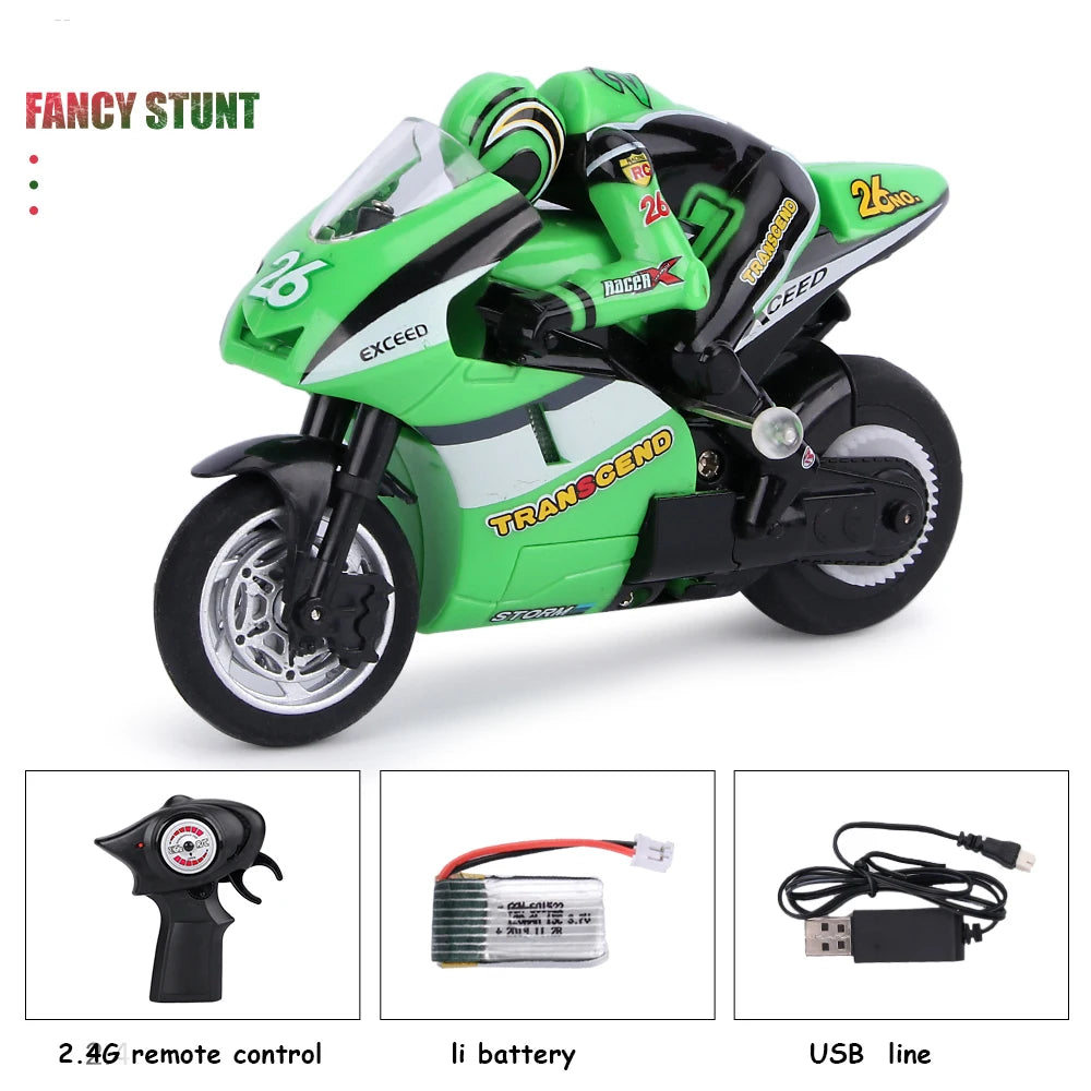 Doki Cool Mini Moto Kids Motorcycle Electric Remote Control RC Car mini Recharge 2.4Ghz Racing Motorbike Toys Boys Adults
