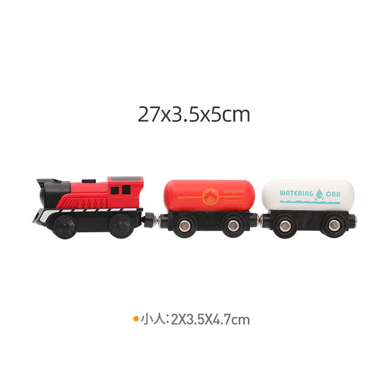 Kids RC Electric Trains Locomotive Magnetic Train Diecast Slot Toy Fit For Brio Wooden Railway Train Tracks Toys For Children